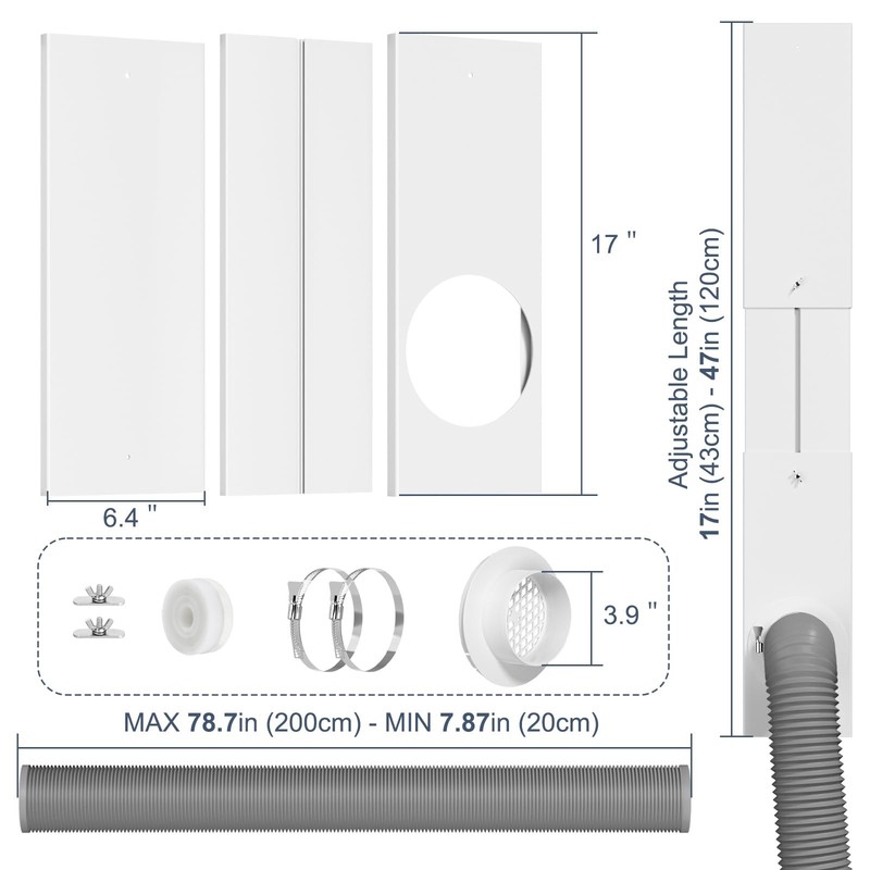 Dryer Vent Window Kit, Window Duct Kit with Hose Adjustable Dryer Vent Seal P gallery