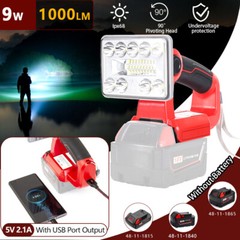 1000LM 9W Flashlight LED Work Light for Milwaukee 18V Li-ion Battery for Camping