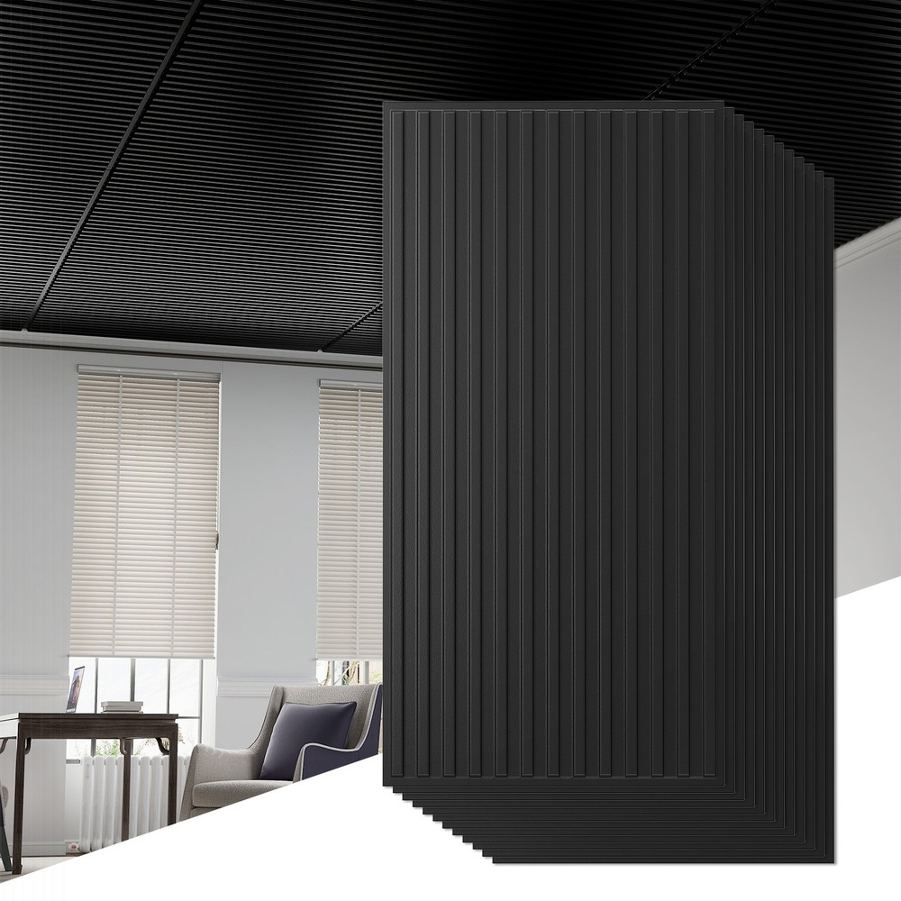 12-Pack PVC Slat Wall Panels, 3D Fluted Panels for Interior Wall Decoration