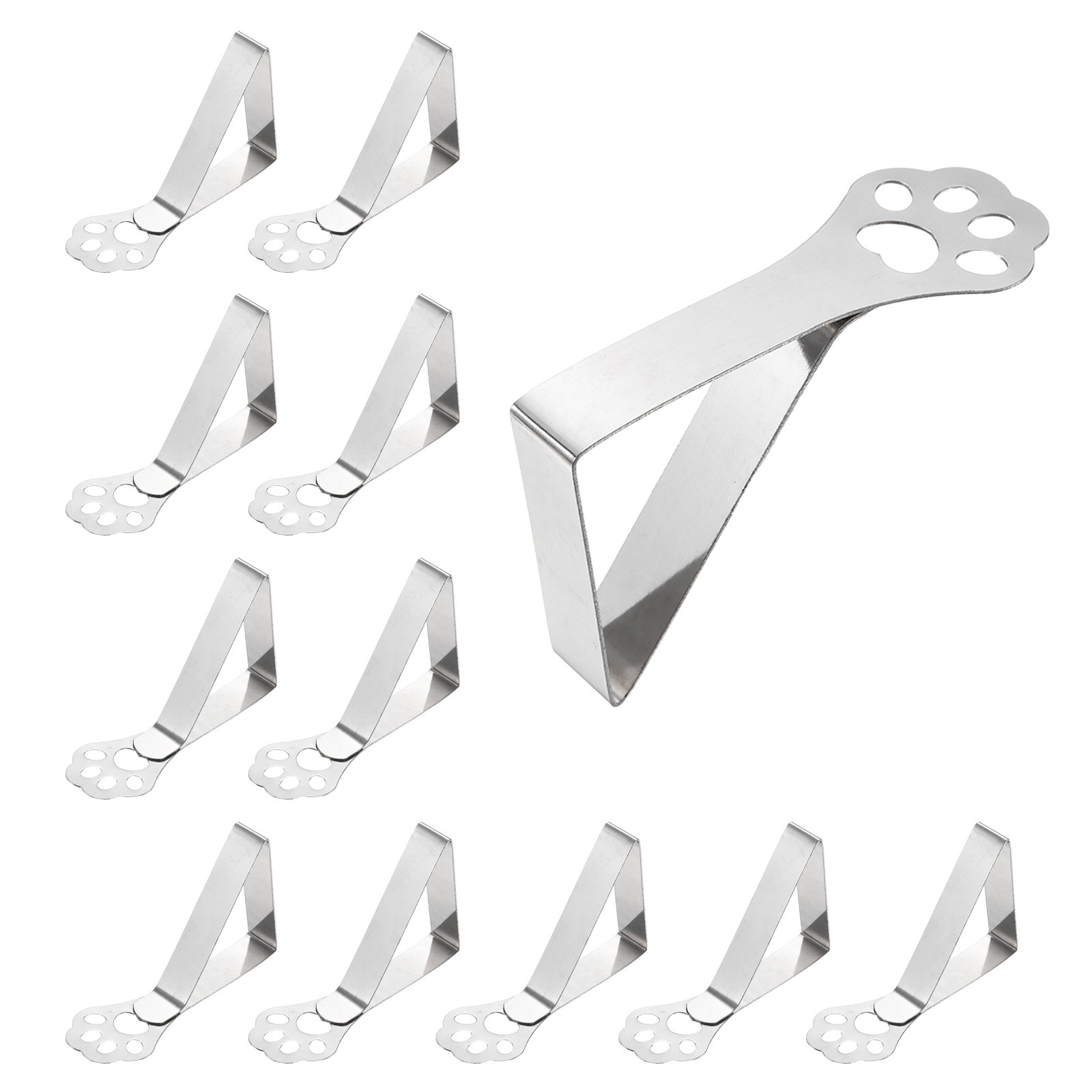12 Pack Tablecloth Clips, 2.95"x1.77" Claw Shape Holder Clips, Silver gallery