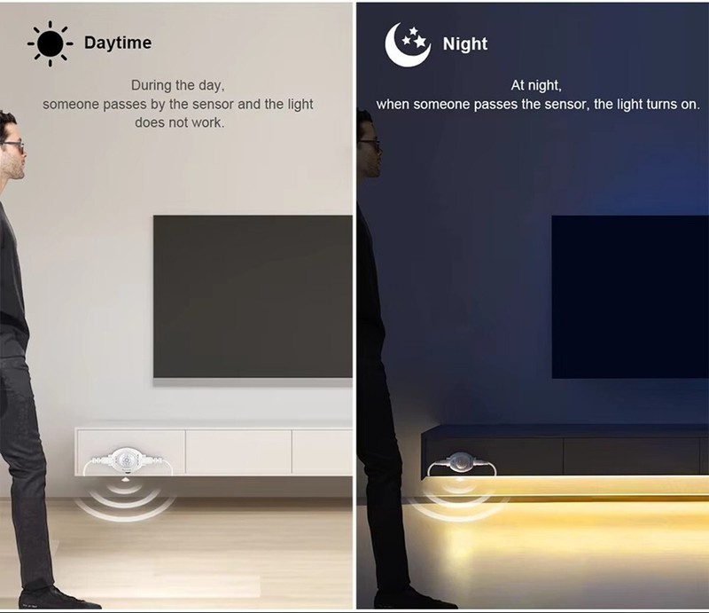 PIR Motion Sensor LED Strip light 12V Auto on/off For Stair Wardrobe Closet gallery