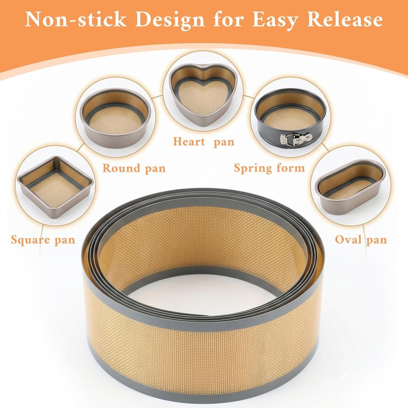 4 Set Silicone Baking Mat for Springform Pan 4/7/9/10 Inch, Prevent Cake From... gallery