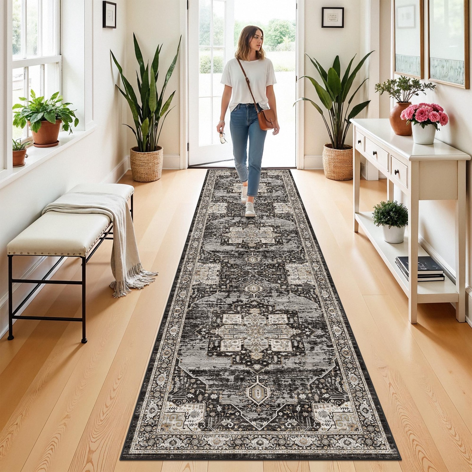 RUUGME Washable 2x8 Oriental Runner Rug - Soft Stain Resistant Rugs for Livin... gallery