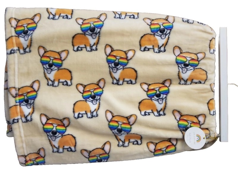 Corgi Rainbow Sunglasses Blanket Throw 50x70 Inches Very Soft Plush New gallery