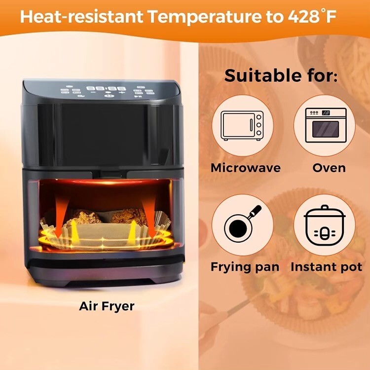 8 IN ROUND SMALL TO MEDIUM 2 TO 5 QUART 100 COUNT HIGH QUALITY AIR FRYER LINERS gallery