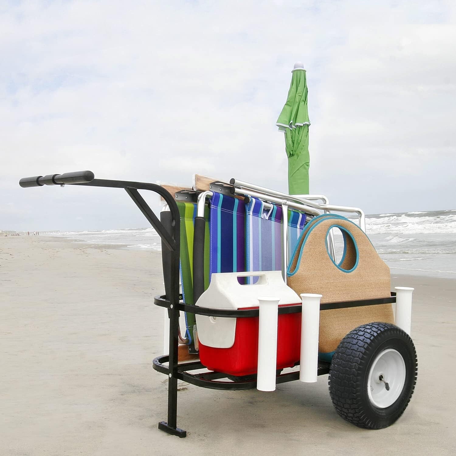 Reliable Surf Pier and Beach Cart Outdoor Fishing Rolling Wheel Wagon for things gallery