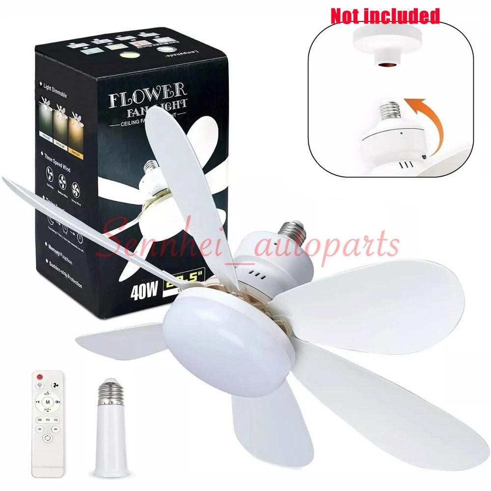 Socket Fan Light Ceiling Fans With Lights And Remote Dimmable LED Ceiling Fan US gallery