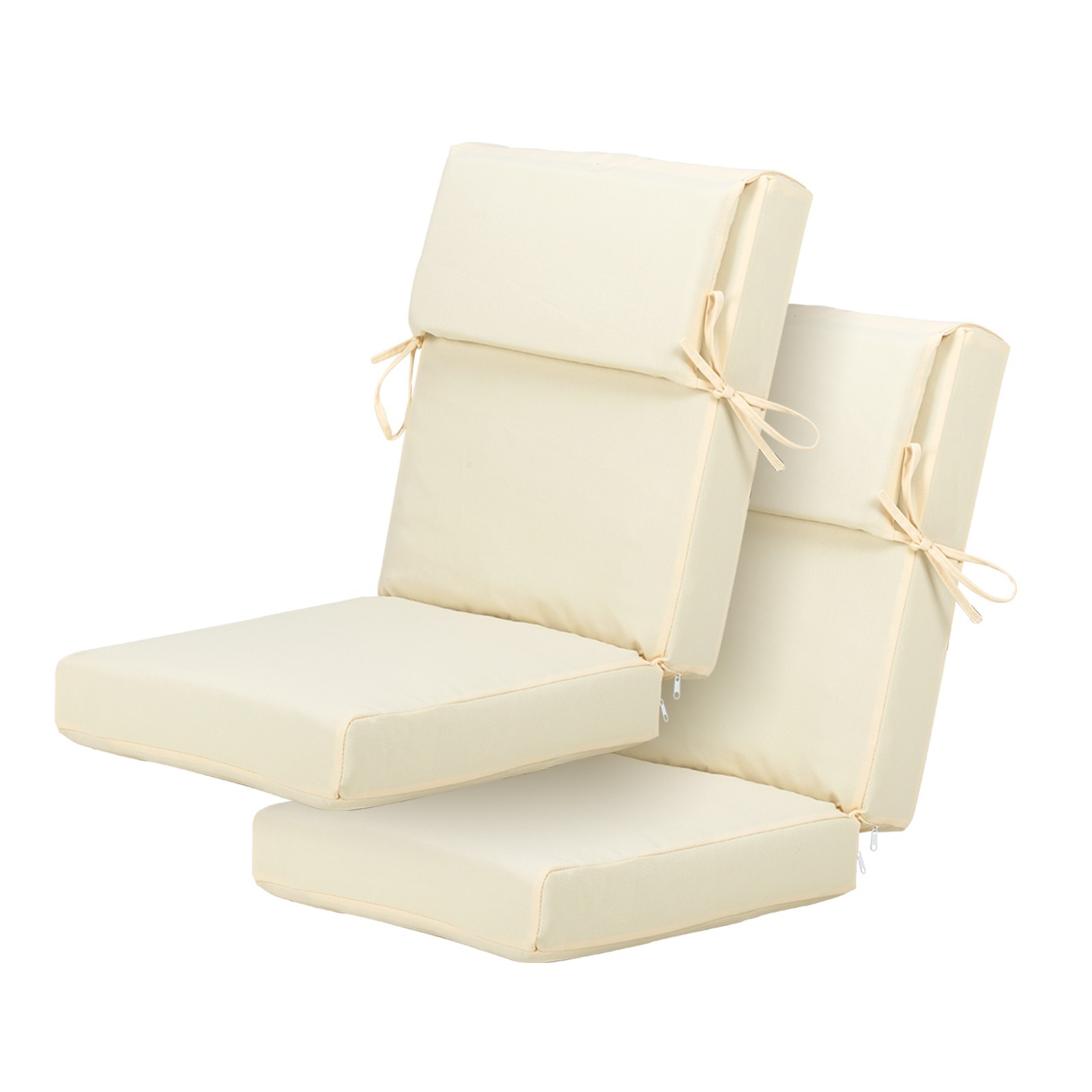Aoodor 2PCS Patio High Back Chair Cushion Olefin Fabric Slipcover Sponge Foam gallery