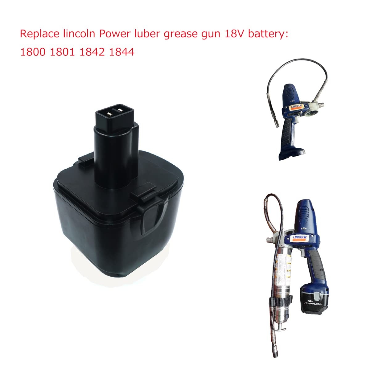 Battery 18V 2Ah Replace for Lincon Power luber Grease Gun 1800 1801 1842 1844 gallery