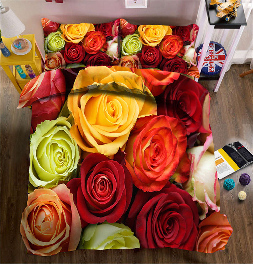 Pentagonal Rose 3D Printing Duvet Quilt Doona Covers Pillow Case Bedding Sets gallery