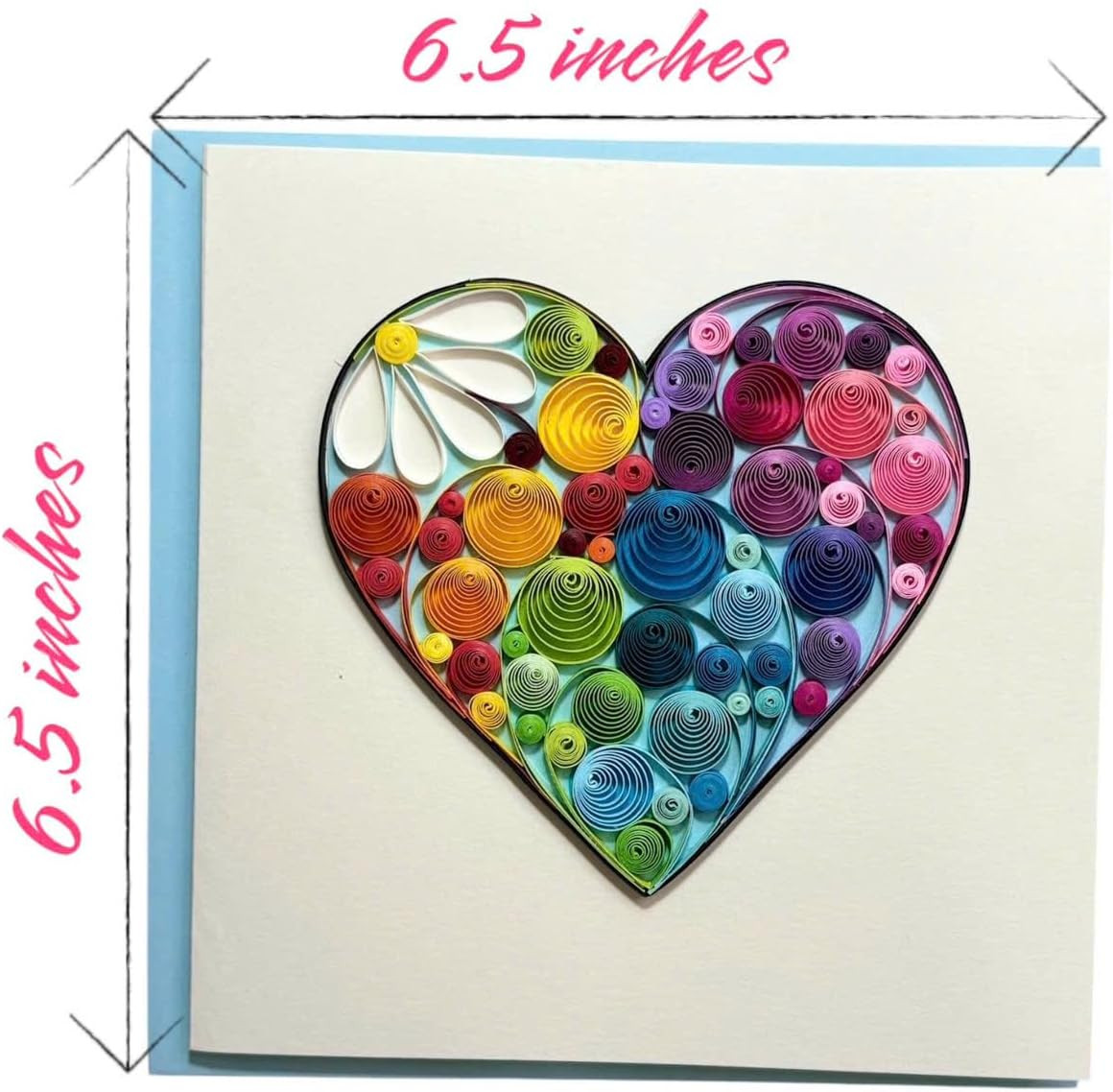Handcrafted 3D Quilling Colorful Heart Greeting Card for Love, Valentine's Day, gallery