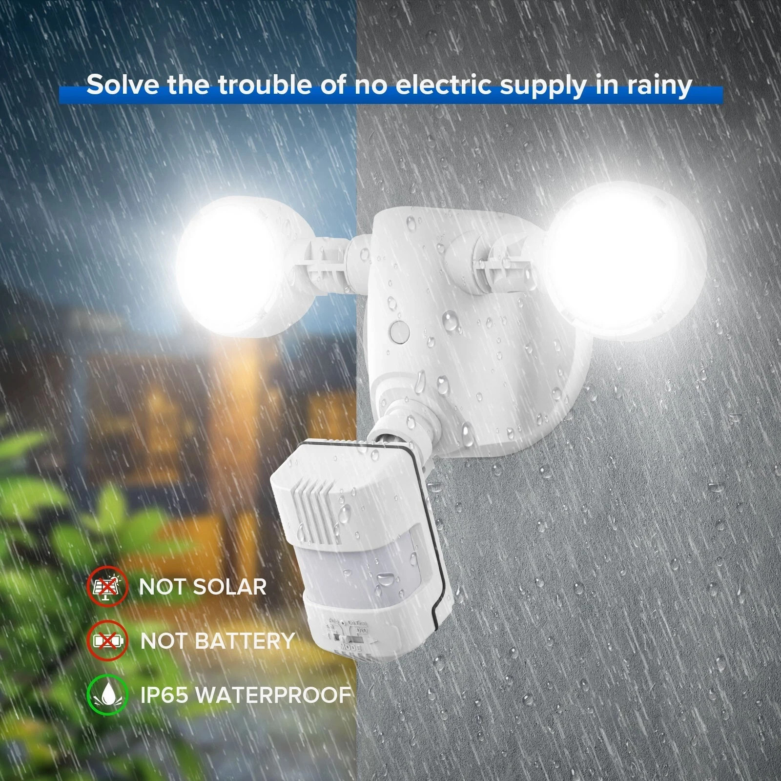 25W 3000LM LED Security Light Dusk to Dawn Qutdoor Flood Light Motion Sensor gallery