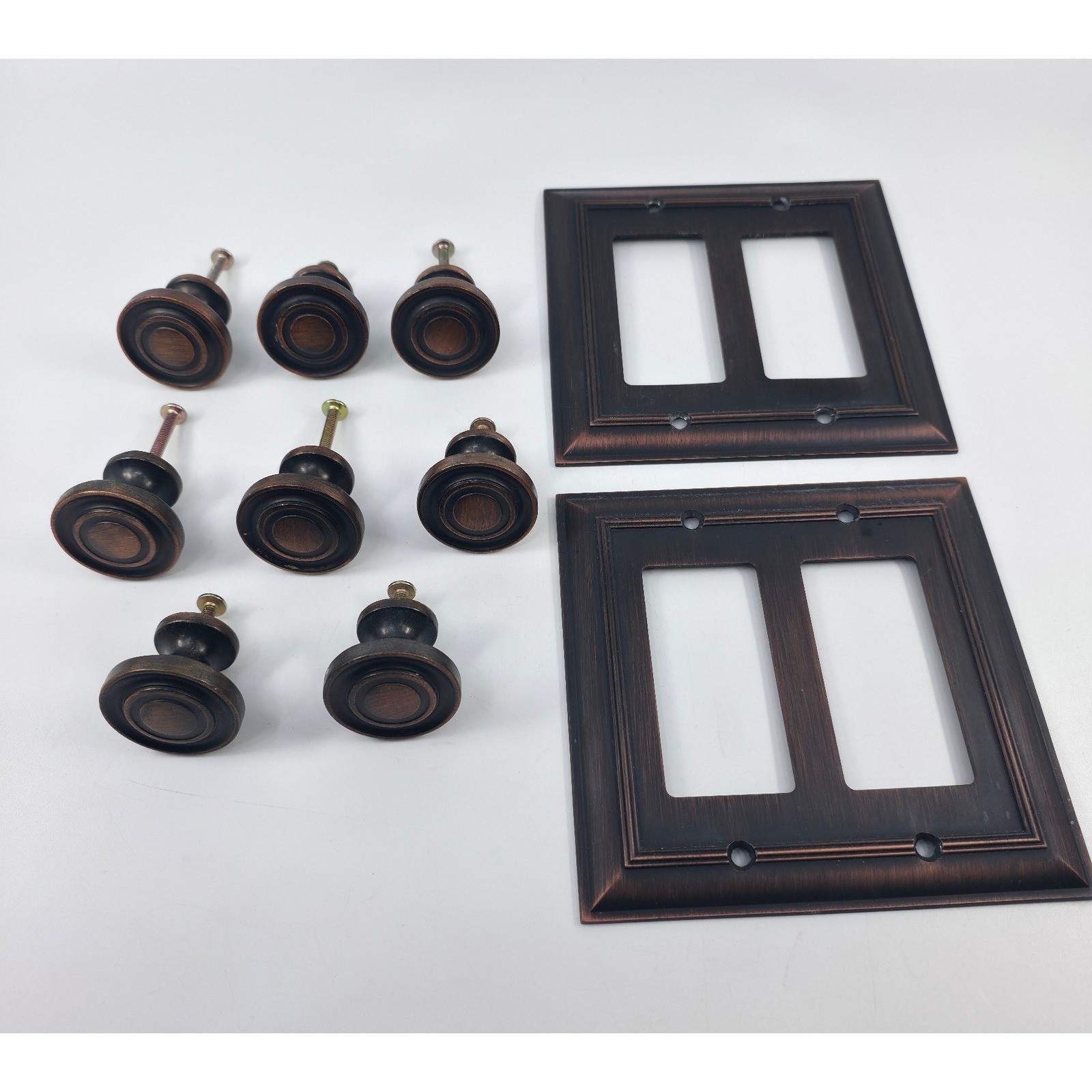 State Star Corp Oil Rubbed Bronze Double Rocker Switch Plates and Knobs Set 10pc gallery