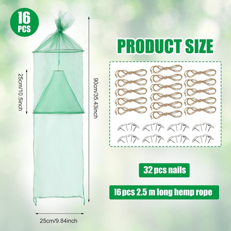 16 Pack Spotted Lanternfly Traps Lantern Fly Killer Mesh Tree Trap with Jute Rop gallery