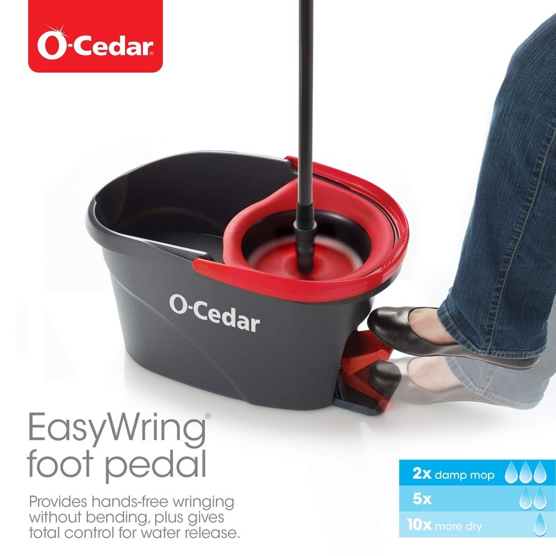 O-Cedar Easywring Microfiber Spin Mop & Bucket Floor Cleaning System with 3 Extr gallery