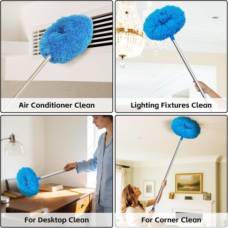 Extendable Ceiling Fan Duster Microfiber Dust Cleaner Brush Telescopic Pole gallery