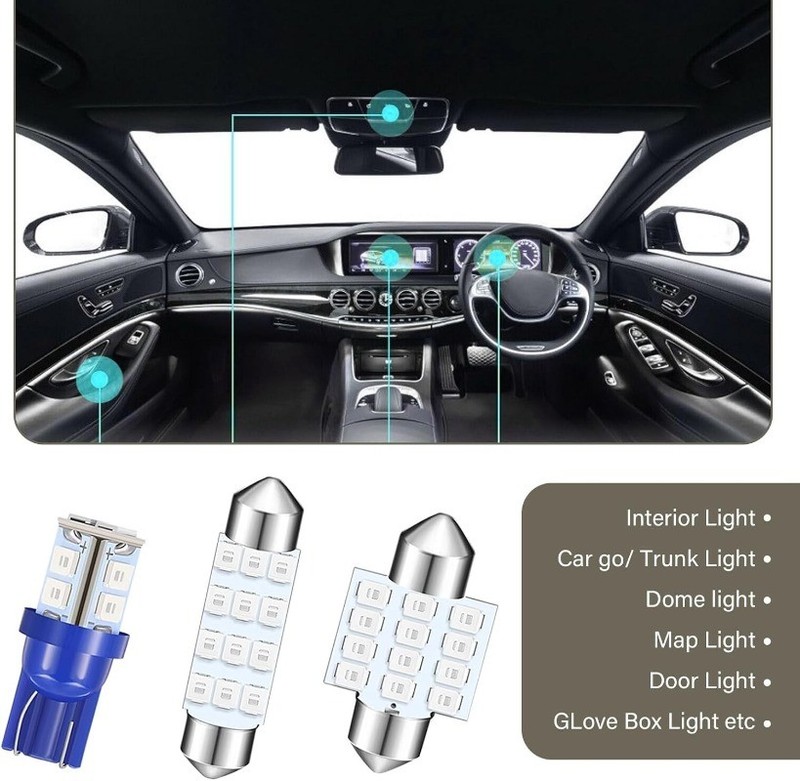 24 PCS LED Combination Kit, Interior Light Kit, Interior Replacement Bulb Blue gallery