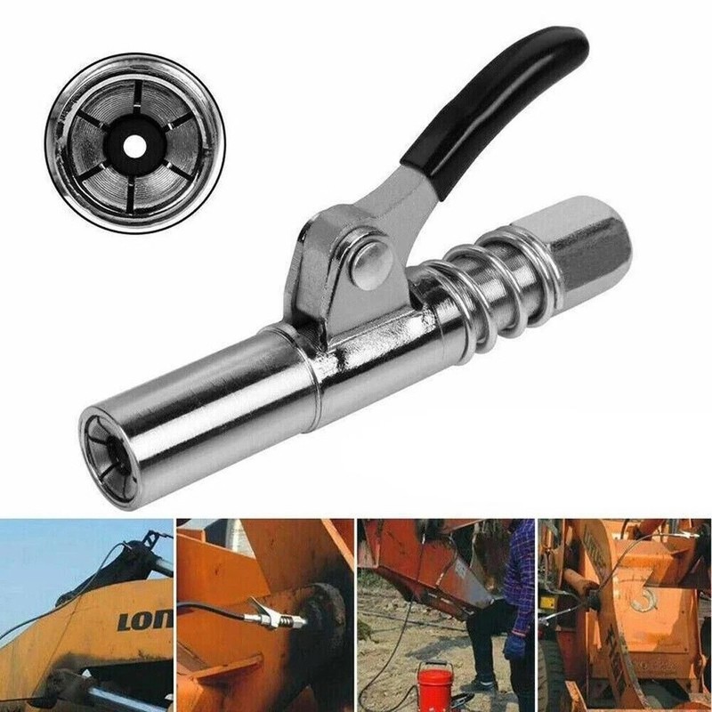 2 Pack Grease Gun Coupler High Pressure Quick Release Lock Oil Injection Nozzles gallery