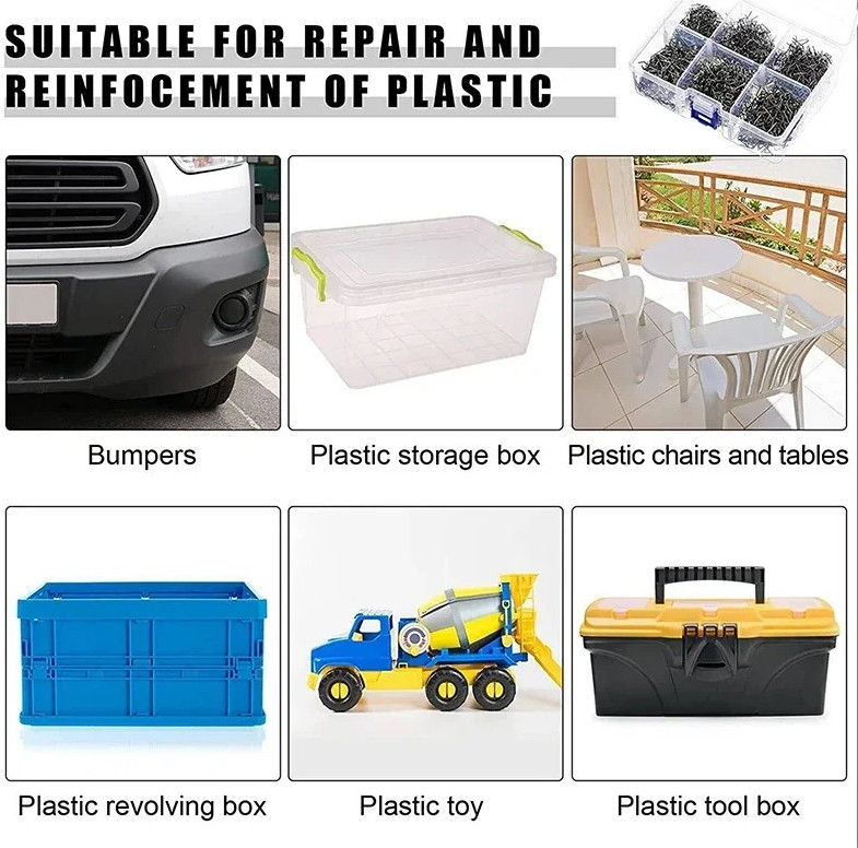 100pcs Plastic Welding Staples Set Car Bumper Repair Hot Stapler Nails - NEW gallery