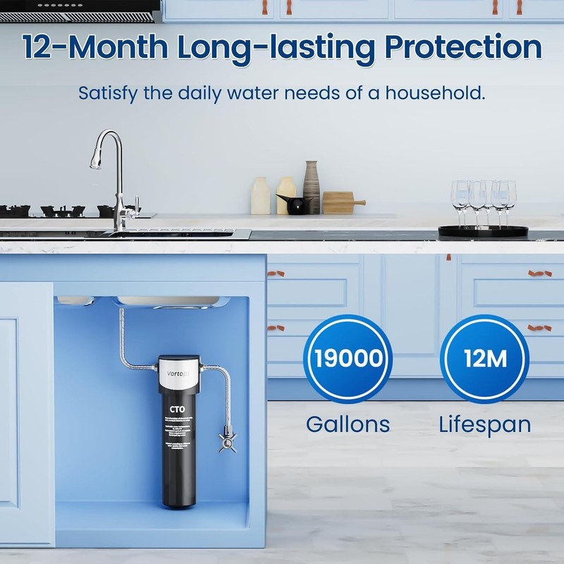 Advanced Under Sink Water Purifier - 28000 Gallons, Removes PFOA/PFOS, Bad Odors gallery