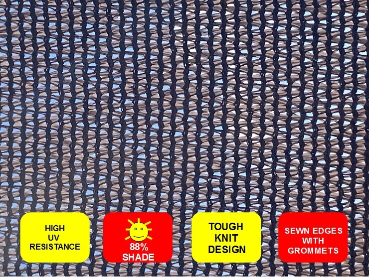 Shade Cloth 88% BROWN Sun Block and Heat Reflector **FREE SHIP gallery