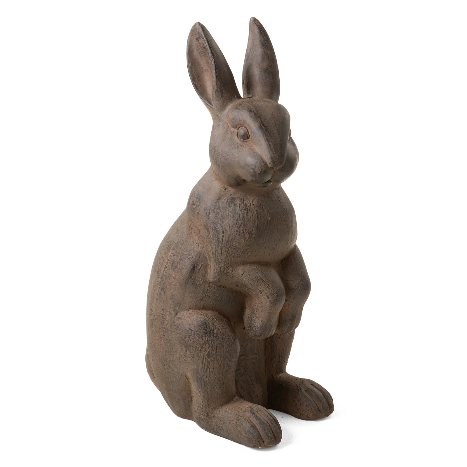 Oversized Garden Rabbit Statue, 28" H Bronze Standing Hare Sculpture, Handmad... gallery