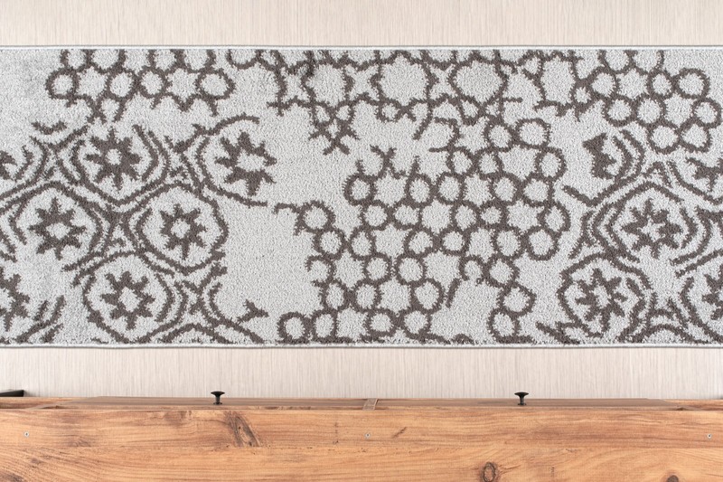 Custom Length Stair Hallway Runner Rug Non Slip Backing, Abstract Grey gallery