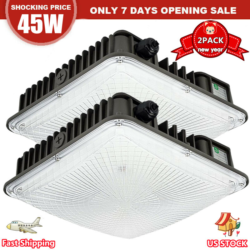 70 Watt LED Canopy Lights 45 Watt, 5500K Daylight White, 5400 Lumen, 110-277V