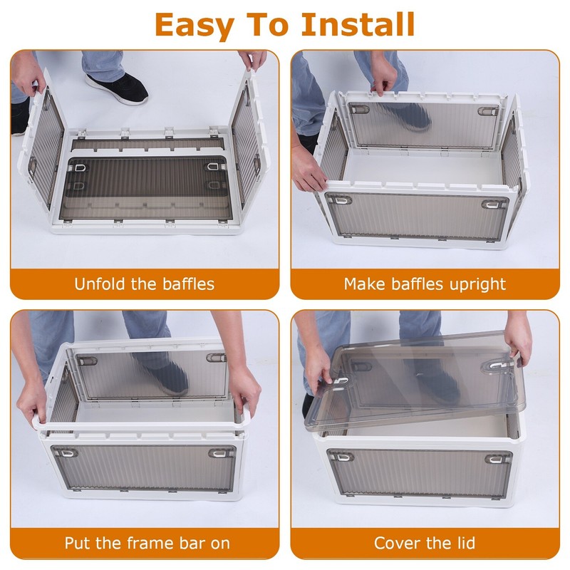 Foldable Storage Bins with Lids Stackable Bins for Closet Organizer with 4 Doors gallery
