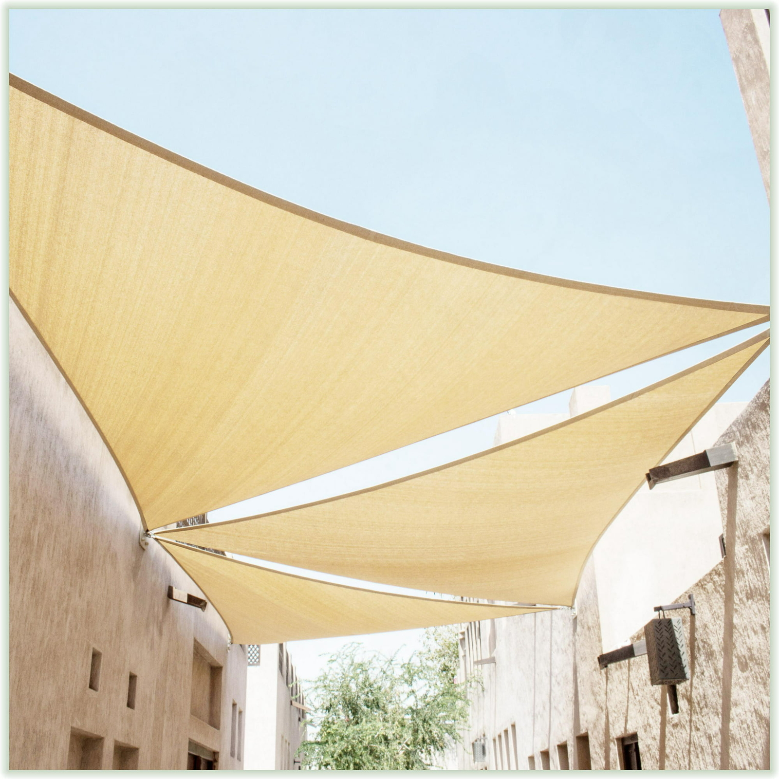 ColourTree Beige Custom Size Triangle Sun Shade Sail Canopy Fabric Outdoor Patio gallery
