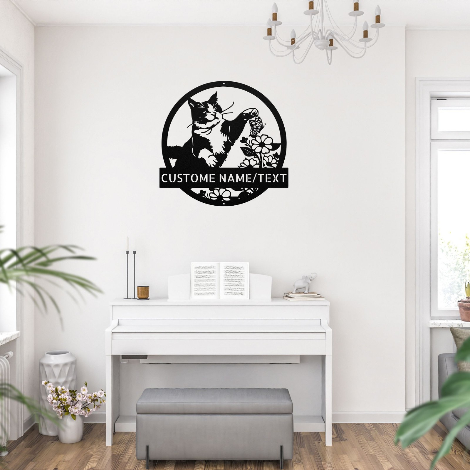 Personalized Cute Cat Metal Sign Custom Pet Wall Decor Gift for Cat Lovers gallery