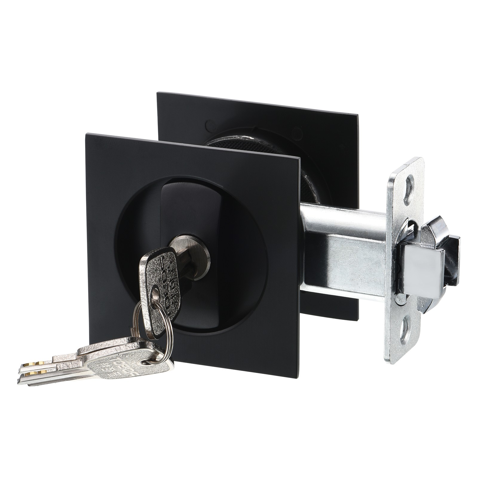 Pocket Door Lock Invisible Recessed Handle Latch Square Entry Privacy Sliding gallery