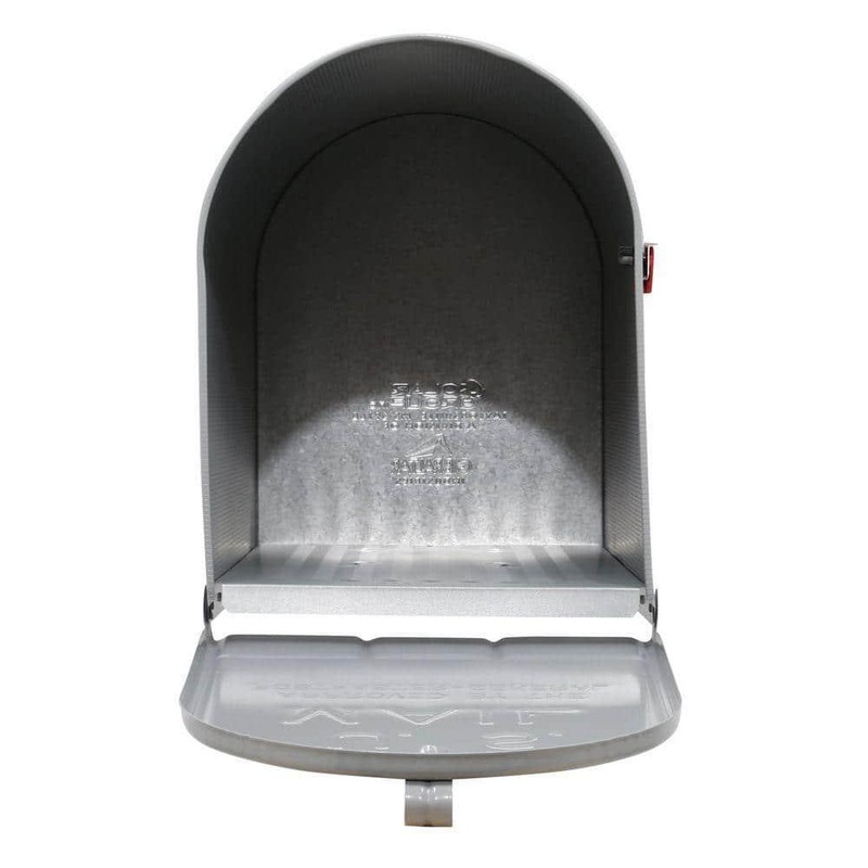 Post Mount Mailbox Gray Extra Large Steel Rust-Resistant Adjustable Door Latch gallery