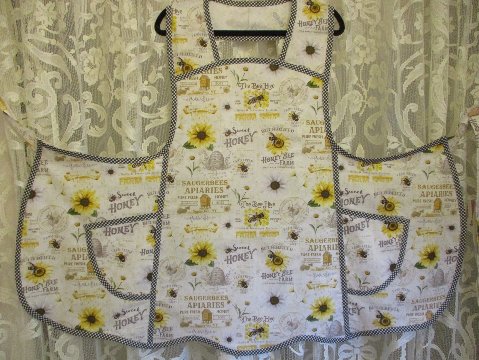 HANDMADE BIB APRON HONEY BEES gallery