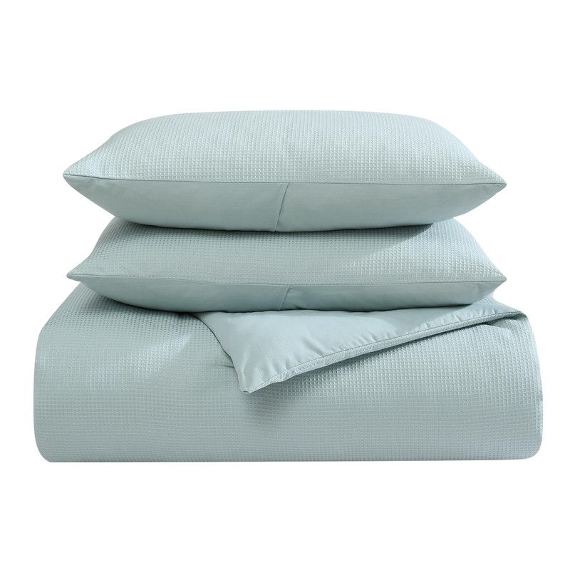 TRUE COMFORT WAFFLE COMFORTER SET FULL AQUA gallery