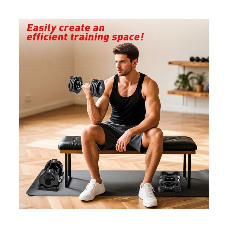 25/55lb Pair Adjustable Dumbbell Set, Adjustable Dumbbells Set of 2, 5 in 1/1... gallery