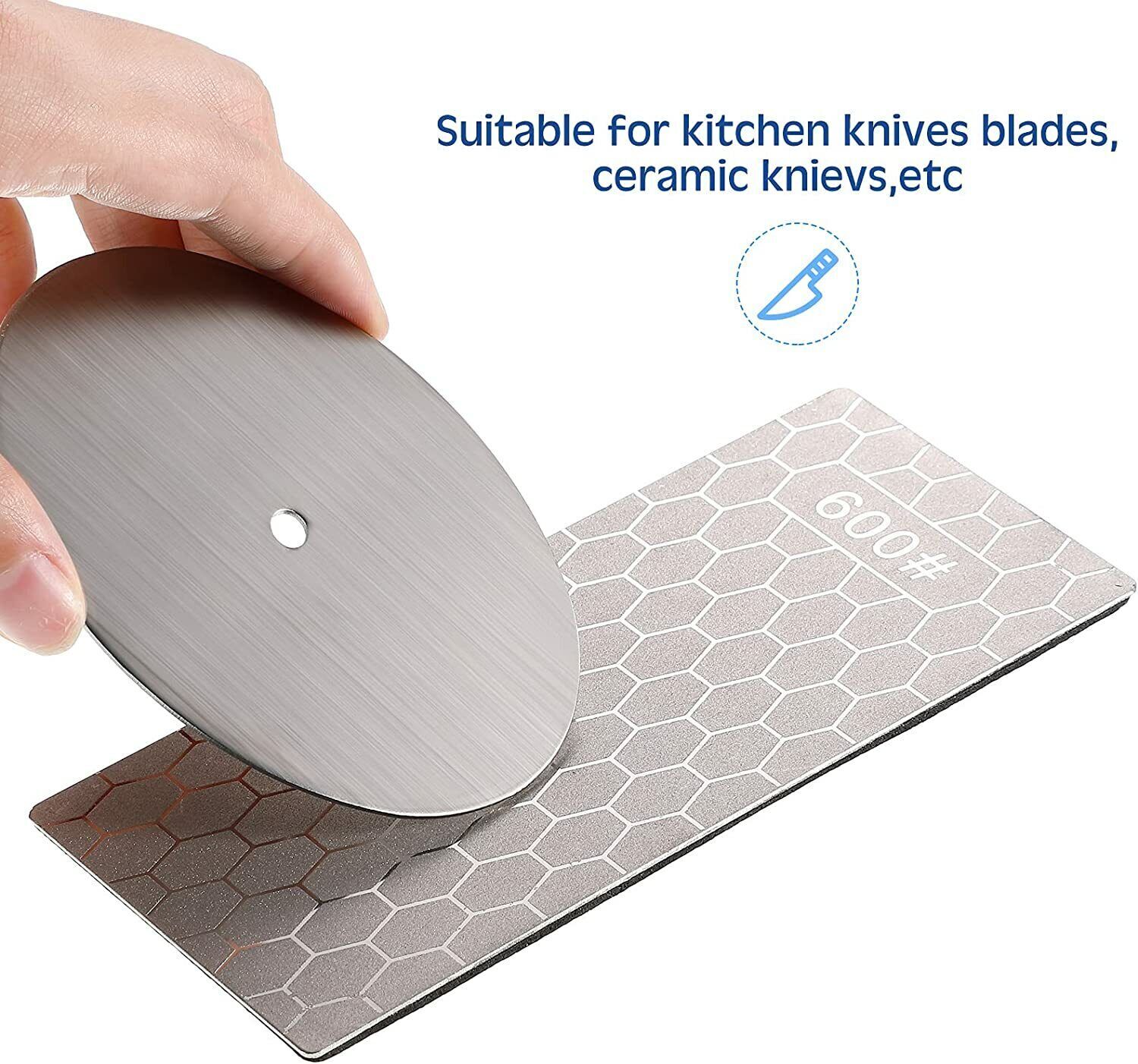 3PCS Diamond Knife Sharpener Plate Honing Bench Stone 400/600/1000 Grit Kit Set gallery