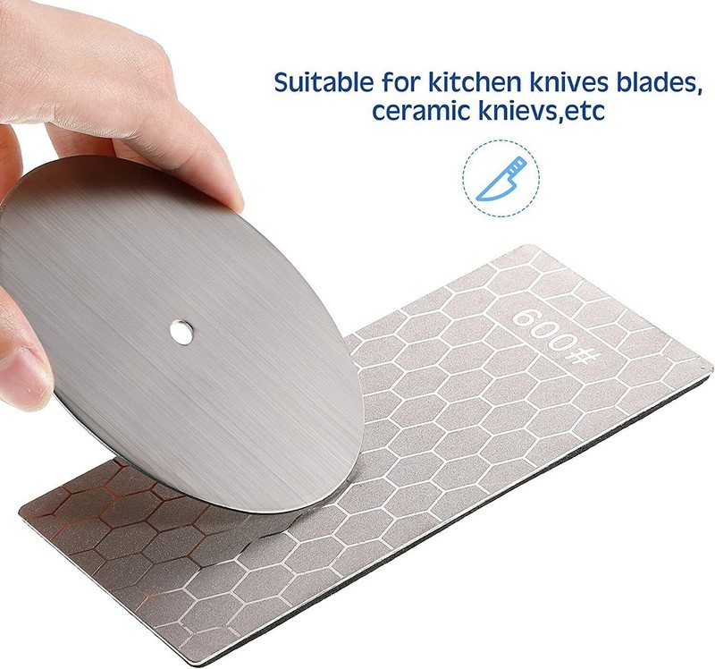 3PCS Diamond Knife Sharpener Plate Honing Bench Stone 400/600/1000 Grit Kit Set gallery