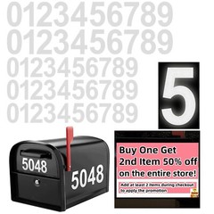 Reflective Custom Mailbox Numbers Vinyl Decals Stickers Waterproof 4 inch 3 inch