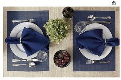Polyvinyl Chloride Doubleframe Placemat, Set of 6 – Dark Blue