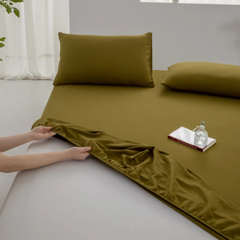 100% Cotton Fitted Sheet Soft Breathable Mattress Cover with Elastic Bands gallery