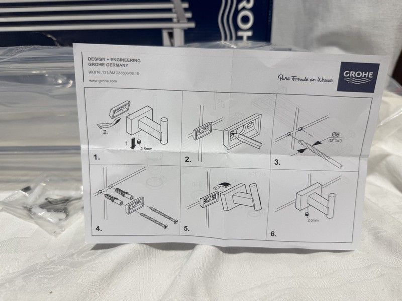 Grohe Essentials Cube 23 5/8" Multi-Towel Rack, Brand New 40512001 Chrome In gallery