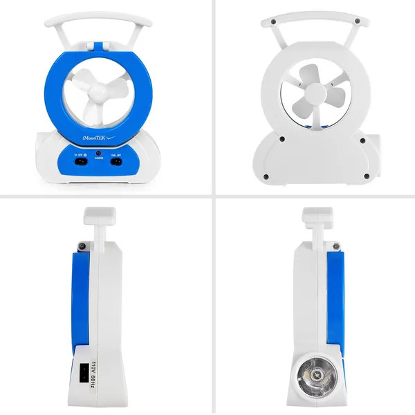 Desk Cooling Fan W/180°Adjustable LED Lamp Baby Stroller Fan Emergency Flashligh gallery
