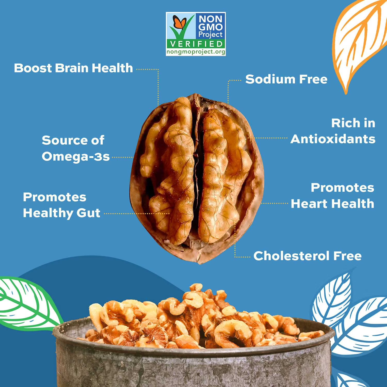 2 PACK - Member's Mark Natural Shelled Walnuts 3 lbs (Total 6 lbs) FREE SHIP!! gallery