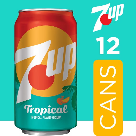7UP Tropical Caffeine Free Lemon Lime Mango Peach Soda Pop, 12 fl oz, 12 Pack Ca gallery