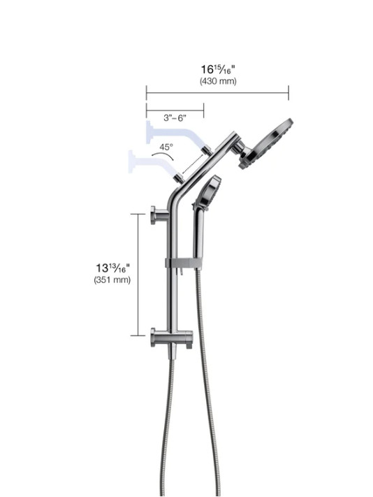 Kohler HydroRail 3-in-1 Multifunction Showerhead and Column Kit-Polished Chrome gallery