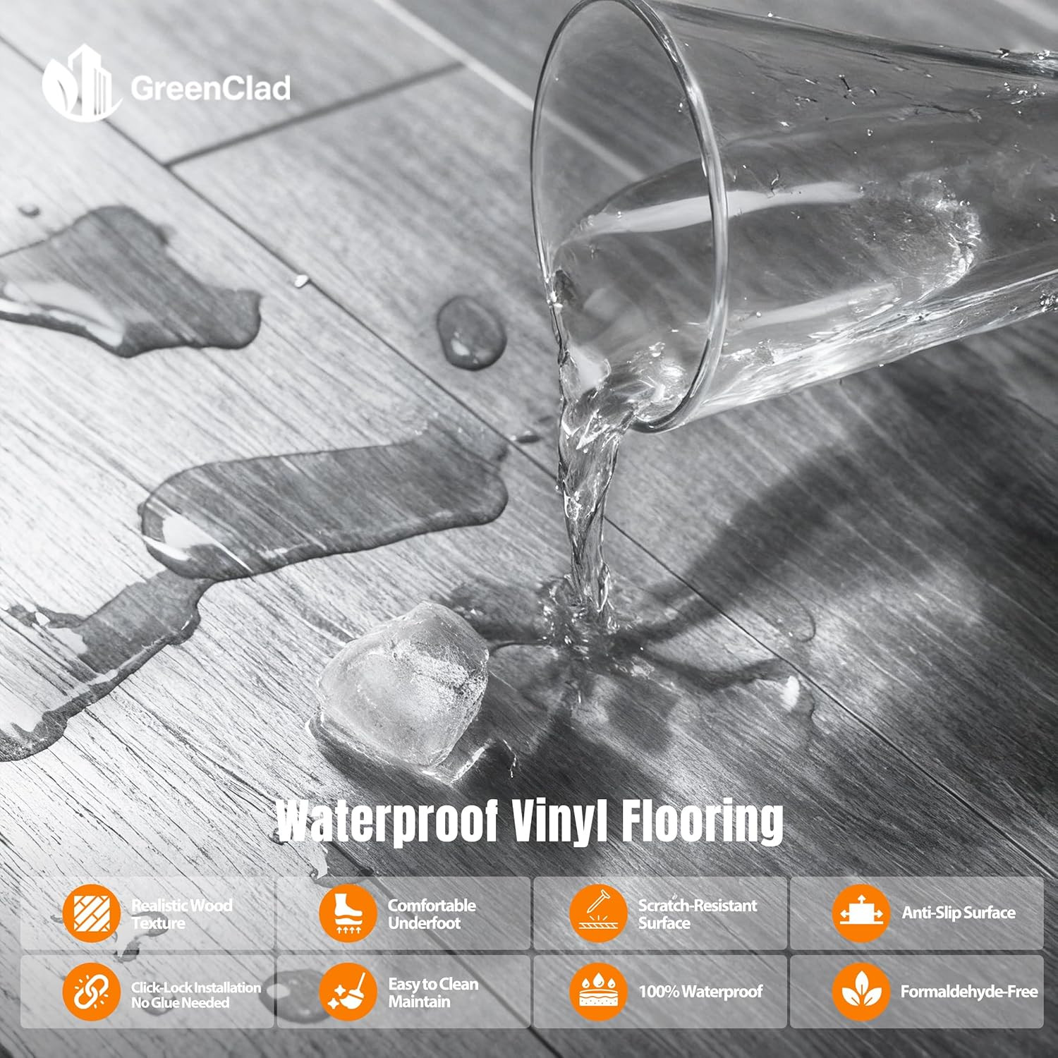 Light Grey Vinyl Click-Lock Flooring - Waterproof, Scratch-Resistant, Comfort Co gallery