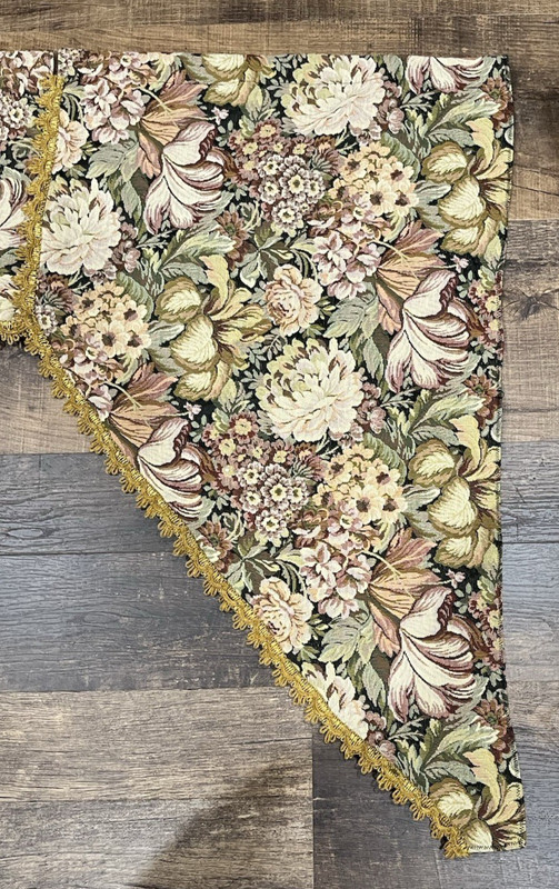 Tapestry Brocade Window Valance Handmade 92 in. Medieval Castle Gold Trim gallery