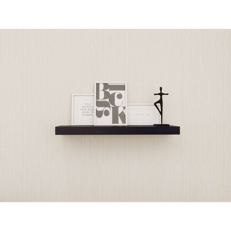 Black 18" Wood Floating Shelf gallery