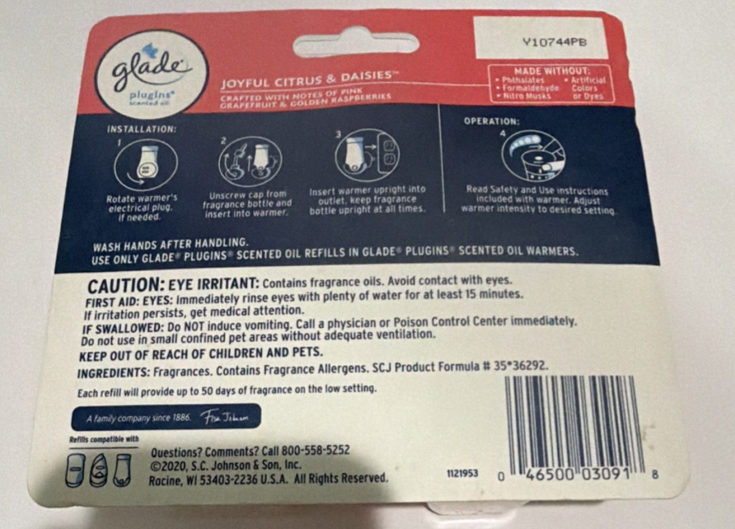 Glade PlugIns Odor Eliminator Oil Refills Joyful Citrus & Daisies 5 Pack gallery